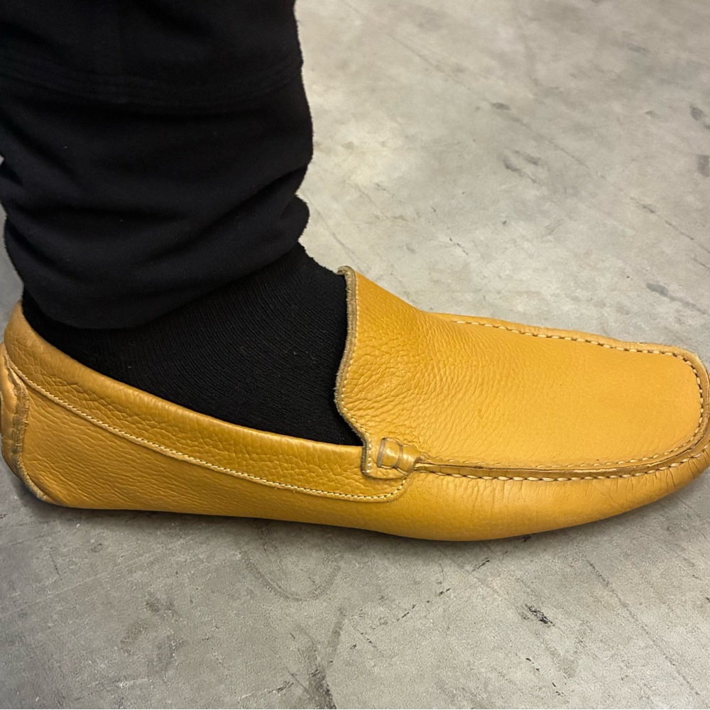 Browns Shoes, Canada, leather Loafers, made in Italy, US11 EU44, mustard colour